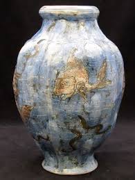 Martin Brothers Gourd Vase Decorated With Eel Squid And Grotesque Fish In Relief Dated 1903 Martin Brothers Pottery Art Pottery