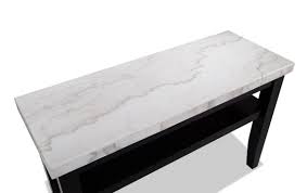 Gynsseh console table, faux marble sofa table minimalist rectangle porch table side table end table for living room, corridor, entrance hall furniture with metal frame and marble finish (black marble) $9.99 $ 9. Montibello White Marble Sofa Table Bob S Discount Furniture