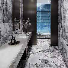 Vanity comes with matching wooden knobs; Milas Lilac New York White Marble Bathroom Tiles From China Stonecontact Com