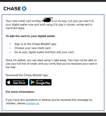 Alternatively, you can call chase customer. When I Go Into The Chase App There Is No Option To Add Cc To Wallet Am I Missing Something Chase