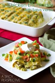 Chicken Enchilada Recipe With Salsa Verde And Cheese Mexican Recipe Casserole Mexican Food Recipes Food Recipes