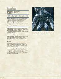 The Workshop Crystal Golem D D 5e D20 Radio Star Wars Roleplaying Game Star Wars Games Dungeons And Dragons Rules