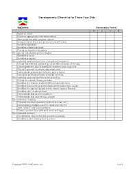 Assessment 3 Year Old Page 4 Of 4 Preschool Assessment 3