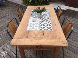 table de ferme renovee avec carreaux de ciment diy patio table tile tables diy patio