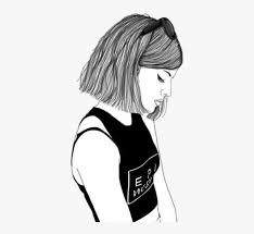 See more ideas about sims 4, sims, sims 4 cc. Tumblrgirl Tristeza Tumblr Girltumblr Black And White Girl Drawing Short Hair Hd Png Download Kindpng