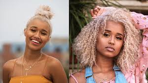 Hair bleaching is one of the hottest trends in the beauty world right now. How I Bleached My Dark Hair To Platinum Blonde White Hair Bleaching For Dark Or Curly Hair Tutor Dark Skin Blonde Hair Bleached Hair Blonde Curly Hair Natural