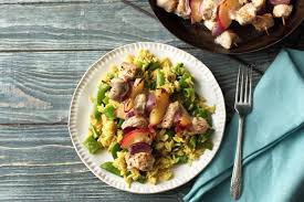 Jerk Chicken And Peach Skewers Recipe Hellofresh Recipe Hello Fresh Recipes Curry Rice Fresh Food
