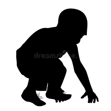 Boy Silhouette Trying To Stand Up After Fall Down Stock Vector Illustration Of Young Child 110807815