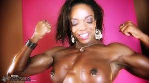 Ebony muscle model Alexis Ellis topless muscle - XFantazy.com