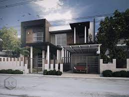 White siding, black shingles, white trim. Brent Corado Black And White Contemporary 2 Story Residential
