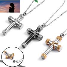 Beautiful genuine 10kt 14kt or 18kt solid gold cremation jewelry urns, available to ship now, with low prices. Cremation Stainless Steel Gold Cross Pendant Urn Necklace For Ashes Memorial Jewelry Mementos Wish