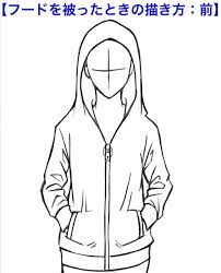 服の描き方 ３ パーカーの基本的な描き方について紹介 パーカー イラスト 服 描き方 描き方