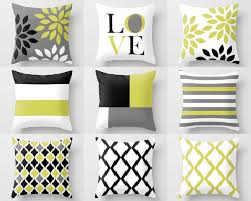 Black And White Throw Pillow Covers Throw Pillow Covers Chartreuse Black White Grey Pillow Typography Art Contemporary Decor Throw Pillow Covers M25 Apple Lime Pillows Throw Pillows Pillow Covers