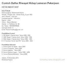 Contoh daftar riwayat hidup via email. Contoh Surat Daftar Riwayat Hidup Yang Benar
