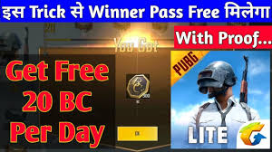 Pubg mobile lite 60 players drop onto a 2km x. How To Get Free Bc In Pubg Mobile Lite Free Winner Pass In Pubg Lite Winner Pass Season 6 Youtube