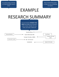 Maybe you would like to learn more about one of these? Research Summary Examples Pdf Examples