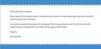 Follow Up After Sending A Resume Cover Letter For Resume Thank You Letter Sample Email Cover Letter