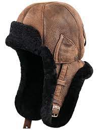 Genuine Leather Men S Aviator Trapper Cap With Mask And Collar Leather Hats Mens Fashion Aviator Cap