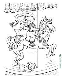 When it gets too hot to play outside, these summer printables of beaches, fish, flowers, and more will keep kids entertained. Merry Go Round And Horse Coloring Pages Coloring Library