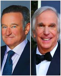 An unknown Robin Williams playing a weird husband of a woman shopping for  landline phones in a commericial for Illinois Bell, 1977. In one of his  bits here, he uses a Mork-like