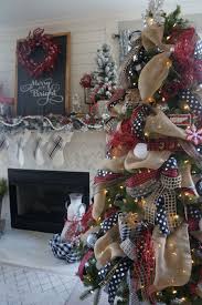 Buffalo Check Christmas Decor Living Room Tree And Mantle Red White And B Buffalo Check Christmas Decor Christmas Decorations Rustic Tree Rustic Christmas Tree