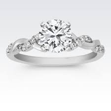 Round Diamond Infinity Engagement Ring Infinity Engagement Ring Unique Engagement Rings 14k White Gold Engagement Rings