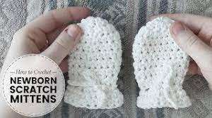 How To Crochet Newborn Baby Scratch Mitts For Beginners Free Crochet Pattern Last Minute Laura Youtube