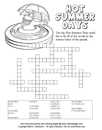 Enjoy the beach, a road trip, summer sports, the water… all with word search. Hot Summer Days Framework Puzzle Printable Colouring Sheets