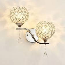 Orb Bedroom Wall Mounted Light Clear Crystal 2 Light Contemporary Sconce Lighting In Silver Gold Takeluckhome Com