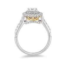 Enchanted Disney Princess 1 Ct T W Diamond Double Frame Crown Engagement Ring In 14k Two Tone Gold Zales Disney Engagement Rings Crown Engagement Ring Disney Princess Engagement Rings