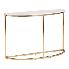 Accent your living room with a coffee, console, sofa or end table. Half Round White Marble Milan Console Table 51 Stylish Furnishings For Small Apartments All From World Market Popsugar Home Photo 19