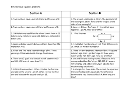 Here you will find a range of worksheets to help you to learn to factorise a range of different quadratic equations of the form ax 2 + bx + c = 0 all the quadratic equation worksheets in this section factorise with integer values inside each bracket. Worded Simultaneous Equations Problems Teaching Resources