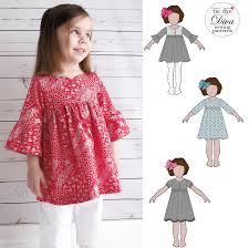 Clementine Dress And Top For Girls 12 Months To 9 10 Years Tie Dye Diva Patterns Girls Dress Sewing Patterns Kids Dress Girl Dress Patterns