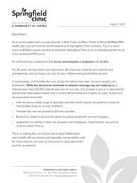 Check spelling or type a new query. Springfield Clinic Letter To Patients On Dispute With Blue Cross And Blue Shield Of Illinois Clinic Patient