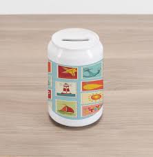 Traditional ceramic piggy banks in different sizes and colors. Nautical Theme Anchor Can Piggy Bank