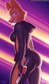 ass, Anthro, smiling, looking at viewer, Diane Foxington, The Bad Guys,  furry, furry girls, fox, portrait display, signature, watermarked, sword,  weapon, simple background, minimalism | 1416x2400 Wallpaper - wallhaven.cc