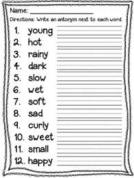 Antonym Freebie First Grade Lessons Antonym Synonyms And Antonyms