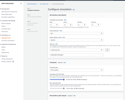 Image of creating a simulation application in the AWS RoboMaker console