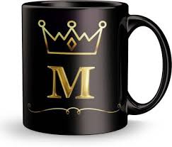 M letter logo design on black background. Earnam Letter M Alphabet Gift For Boyfriend Design Printed Black Ceramic Ceramic Coffee Mug Price In India Buy Earnam Letter M Alphabet Gift For Boyfriend Design Printed Black Ceramic Ceramic Coffee