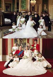 They took the portraits in the green drawing room. How Harry And Meghan S Royal Wedding Portraits Differ From William And Kate S E Online Harry And Meghan Wedding Royal Weddings Royal Brides