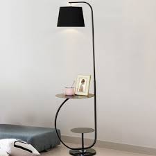 1 Light Living Room Standing Light Minimalist Black Adjustable Floor Lamp With Table And Barrel Fabric Shade Beautifulhalo Com The pale rubberwood base and textured linen shade feel so relaxing and make it easy to imagine this lamp in the living room of our (theoretical) summer.
