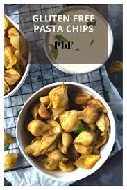 Air Fryer Pasta Chips Easy Super Crunchy Recipe In 2021 Pasta Chips Vegan Gluten Free Recipes How To Cook Pasta