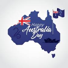 Happy Australia Day With Map And Flag Australia Vector Illustration Happy Australia Day Australia Day Poster Prints