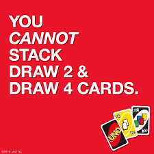 This game is played by matching and then discarding the cards in one's hand till none are left. Uno On Twitter If Someone Puts Down A 4 Card You Must Draw 4 And Your Turn Is Skipped You Can T Put Down A 2 To Make The Next Person Draw 6