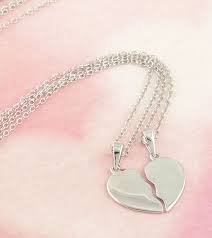 Plain Split Heart Necklace Broken Half For Couples In Sterling Silver Broken Heart Necklace Heart Necklace Couple Jewelry