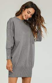Dhgate.com provide a large selection of promotional grey knit dress on sale at cheap price and excellent crafts. Wool Knitted Tunic Jumper Dress With White Stripe In Grey Fs Collection Silkfred Uae