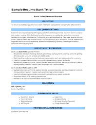 experience sample resume bank teller