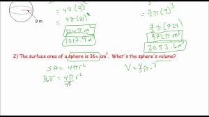 The area of face a is 6 squares. 10 5 Sa And Volume Of Spheres Geometry