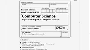 Home › past papers › gcse / igcse science papers › edexcel paper 2 (1sc0). Edexcel 9 1 Gcse Computer Science Sample Paper 1 Walkthrough Youtube