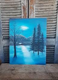 Original Landscape Painting Oil Winter Scene